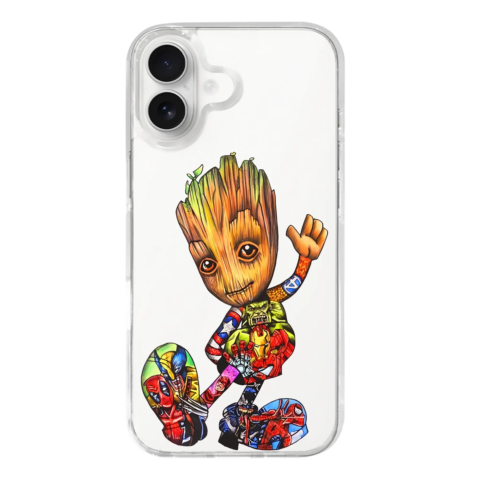 アベンジャーズ (Avenjāzu) グッズ グルート（Groot） - iPhone 17シリーズ 透明スマホケース – 薄型・耐衝撃・精密フィット保護カバー